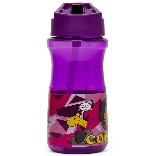 SAMBOX Eazy Kids Water Bottle Straw Lid Purple 500ml