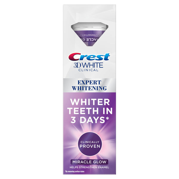 Crest 3D White Miracle Glow Toothpaste, Surface Stain Brightening, 75 ml