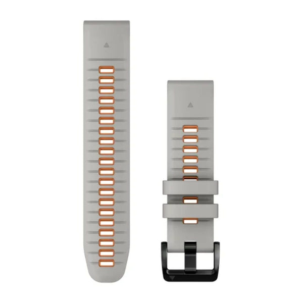 Garmin QuickFit Silicone Watch Band Fog Gray and Ember Orange 22mm