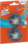 Mr. Muscle In-Tank Toilet Block Marine Scent, Blue Water, 2 x 50 g