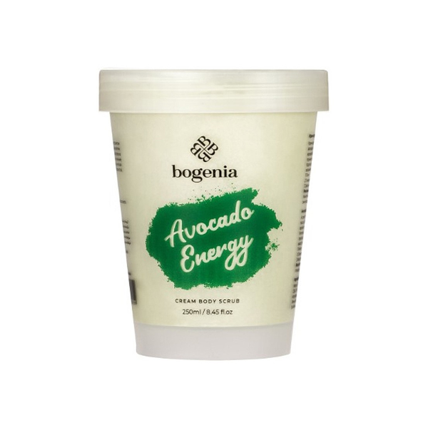 Bogenia Avocado Body Scrub Exfoliating Cream with Apricot Kernels, 250ml
