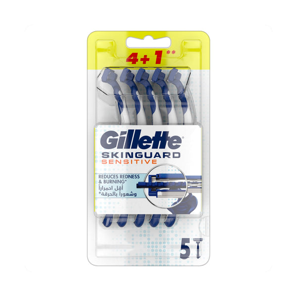 Gillette SkinGuard Sensitive Disposable Razors, 4+1 Pack