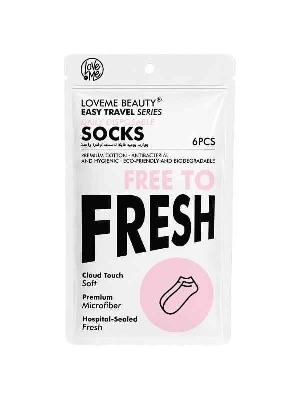 Loveme Beauty Daily Disposable Socks Soft Lightweight Travel Socks, 6 Pairs