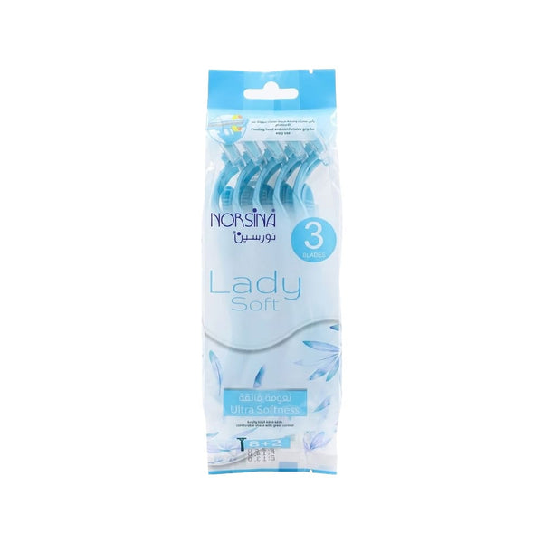 Norsina LadySoft Women's Razor 3-Blade Flexible Head 8+2 Pack