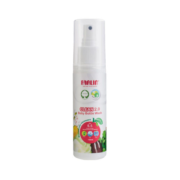 Farlin Clean 2.0 Baby Bottle Wash Plant-Based Cleanser Tangerine Extract 100 ml