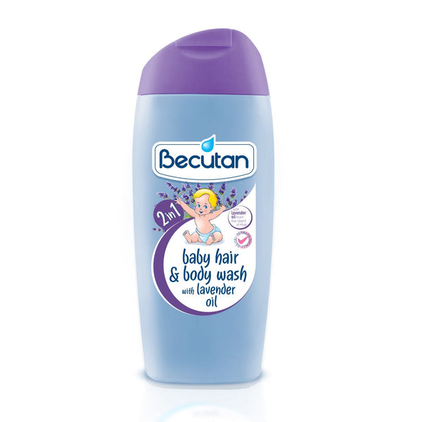 Becutan Shampoo and Bath 2-in-1 Lavender Baby Wash with D-Panthenol, 200 ml