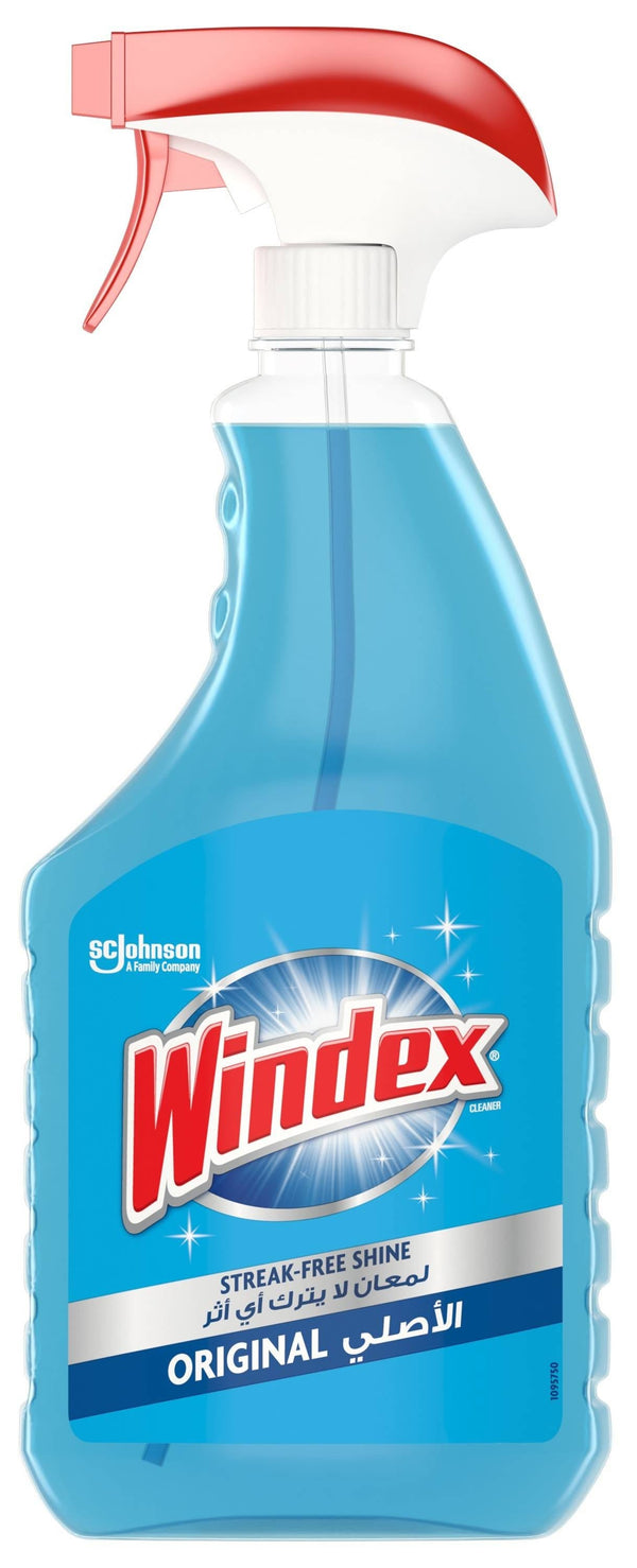 Windex Original Glass Cleaner Trigger Spray Streak-Free Shine Blue 750 ml