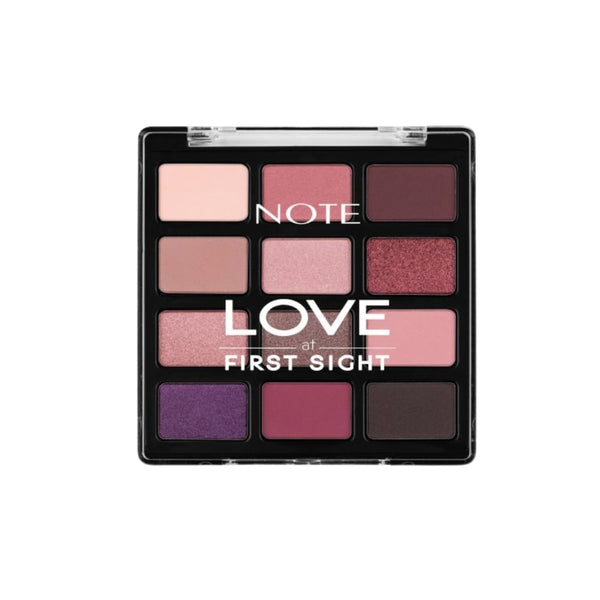 Note Love At First Sight Eyeshadow Palette 12 Romantic Rose Shades Matte and Glossy 208