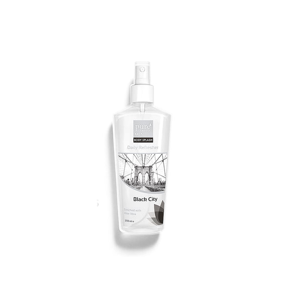 Pure Beauty Black City Body Splash for Men, Aloe Vera, 250 ml