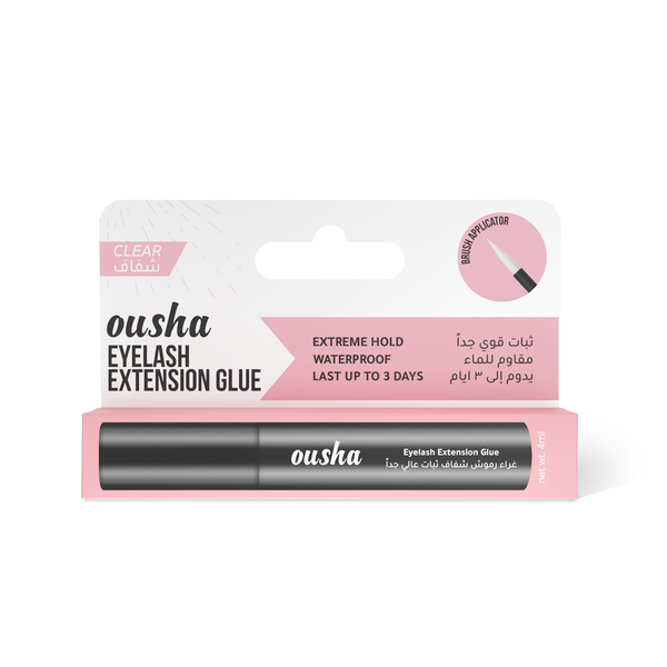 Ousha Eyelash Extension Glue, Waterproof Extreme Hold, Transparent, 3-Day Wear
