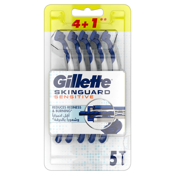 Gillette SkinGuard Sensitive Razors 40 Pivoting Head Lubrastrip 4+1 Pack