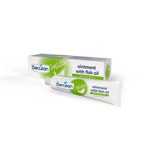 Becutan Sensitive Ointment with Cod Liver Oil and Vitamin A, Baby Skin Care, 25 ml