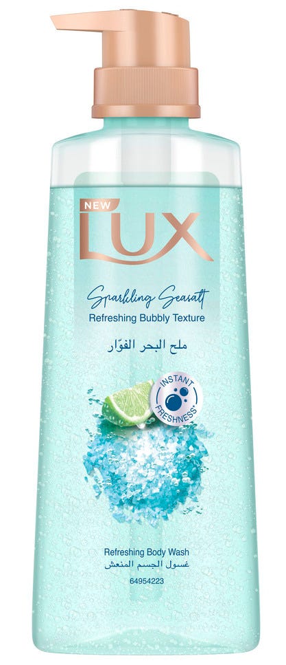 LUX Refreshing Body Wash Gel Sparkling Seasalt Citrus Cedar 400ml
