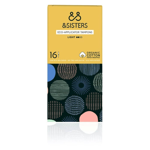 &SISTERS Eco-Applicator Tampons Light Absorbency 16 Pack - Organic Cotton, Bleach-Free