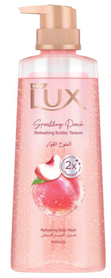 LUX Refreshing Body Wash Gel Sparkling Peach Icy Mint 400ml