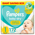 Pampers Baby-Dry Taped Diapers Aloe Vera Size 1, 2-5kg, 172 Count