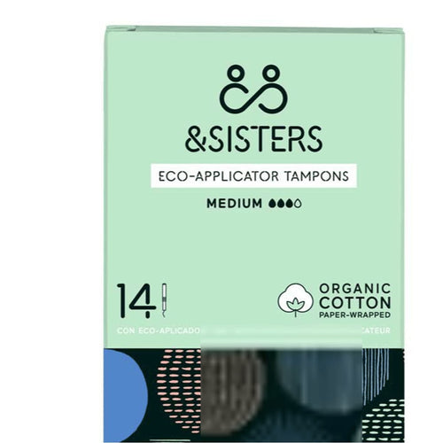 &SISTERS Eco-Applicator Tampons Medium 14 Pack, Organic Cotton