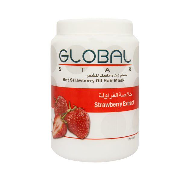Global Star Strawberry Hot Oil Hair Mask & Oil Bath, 1500 ml