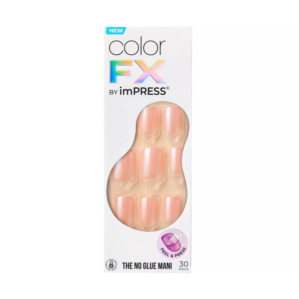 Kiss Impress Color FX Press-On Nails Chrome Metallic Pearlescent Finish IMCF04, 30-Piece Kit