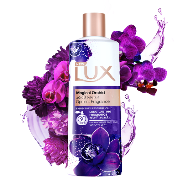 LUX Magical Orchid Opulent Fragrance Body Wash Gel with Everscent Essential Oil, 250 ml