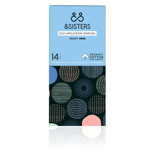 &Sisters Organic Heavy Tampons Bleach-Free Cotton Eco Applicator 14 Pack