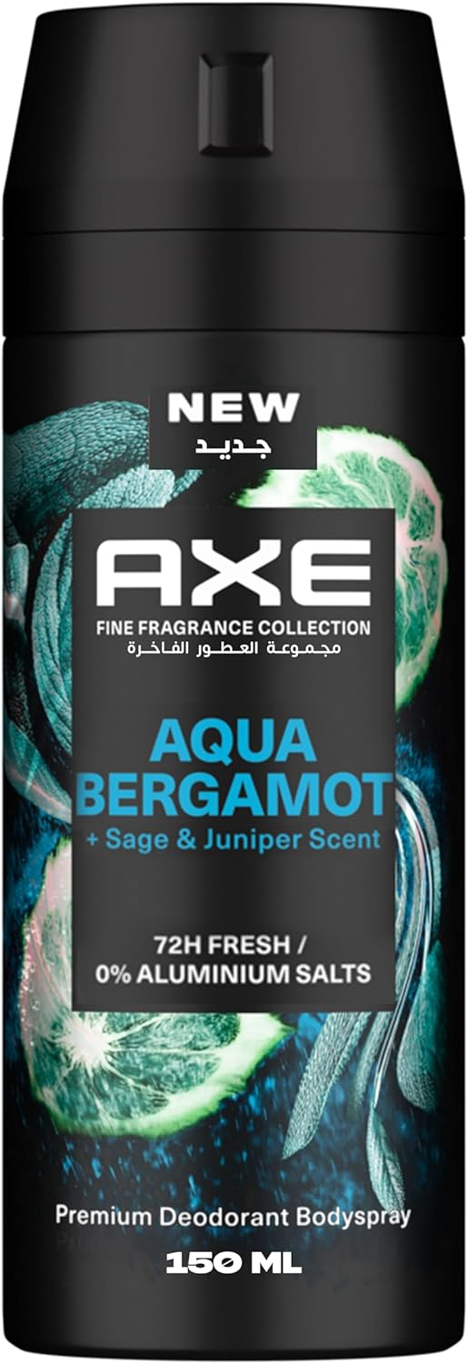 Axe Aqua Bergamot Deodorant Spray for Men, Refreshing Scent