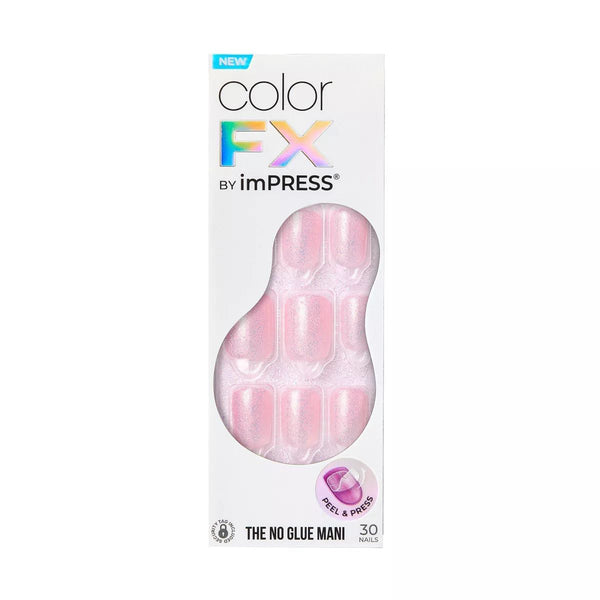 KISS Nails Impress Color FX IMCF15 Press-On Nails Chrome Finish Short Squoval 30 Pieces