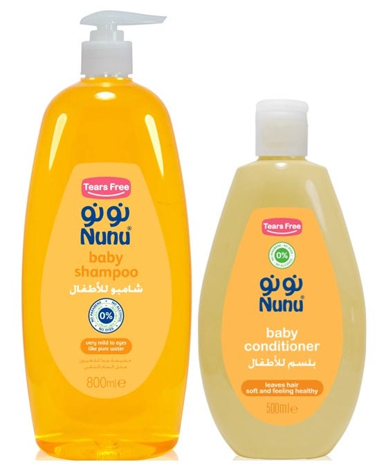 Nunu Baby Shampoo and Conditioner Promo Pack Tear-Free Mild Formula 800ml + 500ml
