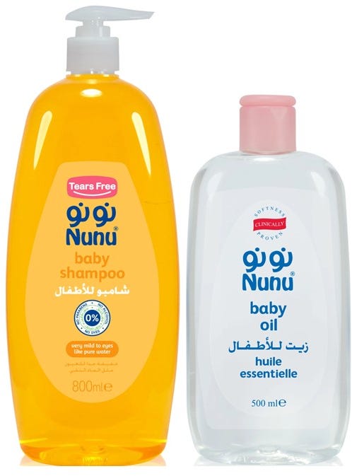 Nunu Promo Pack Baby Shampoo 800ml + Baby Oil 500ml