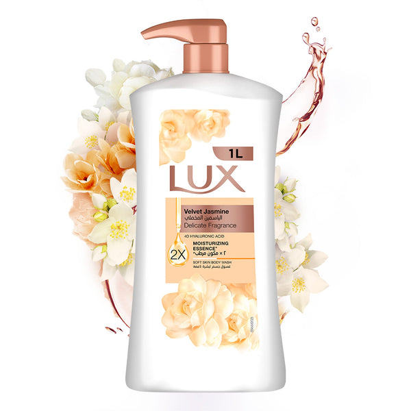 LUX Velvet Jasmine Perfumed Liquid Hand Wash Gel, Almond Oil and Glycerin, 1 L