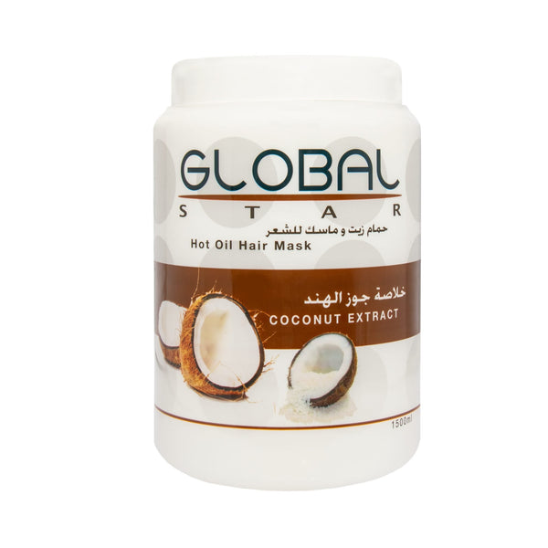 Global Star Coconut Hot Oil Hair Mask & Oil Bath, Hydrating Cream, 1500 ml