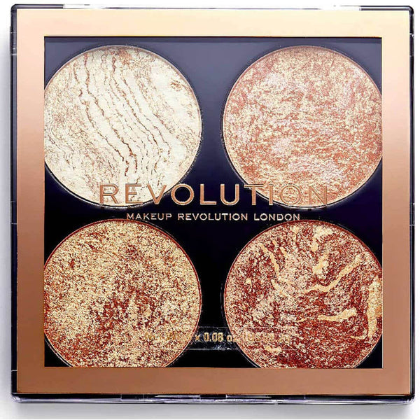 Makeup Revolution Cheek Kit Don't Hold Back Shimmer Blush Palette, 4 Multicolor Shades