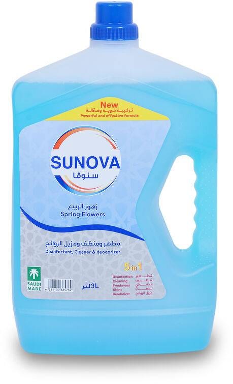 Sunova Special Disinfectant Spring Flower Surface Cleaner, Deodorizing Formula, 3 L