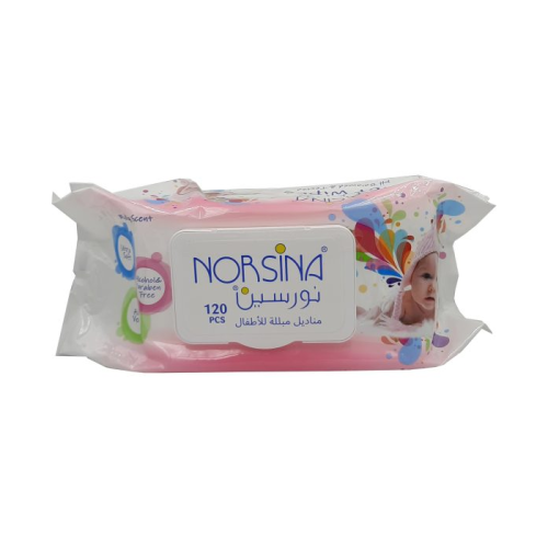 Norsin Pink Baby Wipes Moisturizing Alcohol-Free 600ml