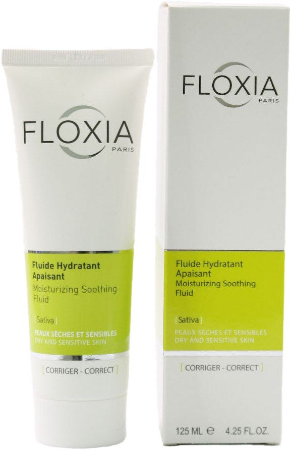 Floxia Sativa Moisturizing Soothing Fluid Cream for Dry Sensitive Skin, 125 ml