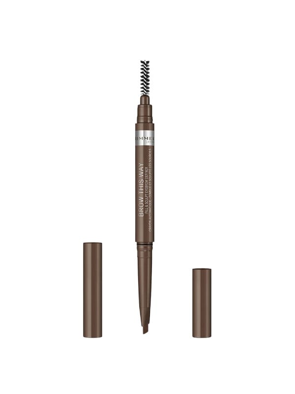 Rimmel London Brow This Way Eyebrow Pencil Spoolie Medium Brown Shade 02 1.08g