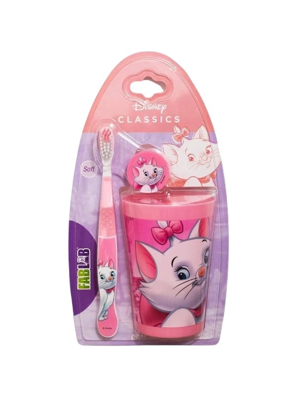 Fab Lab Marie Kids Toothbrush and Cup Set Soft Bristles Assorted Colors