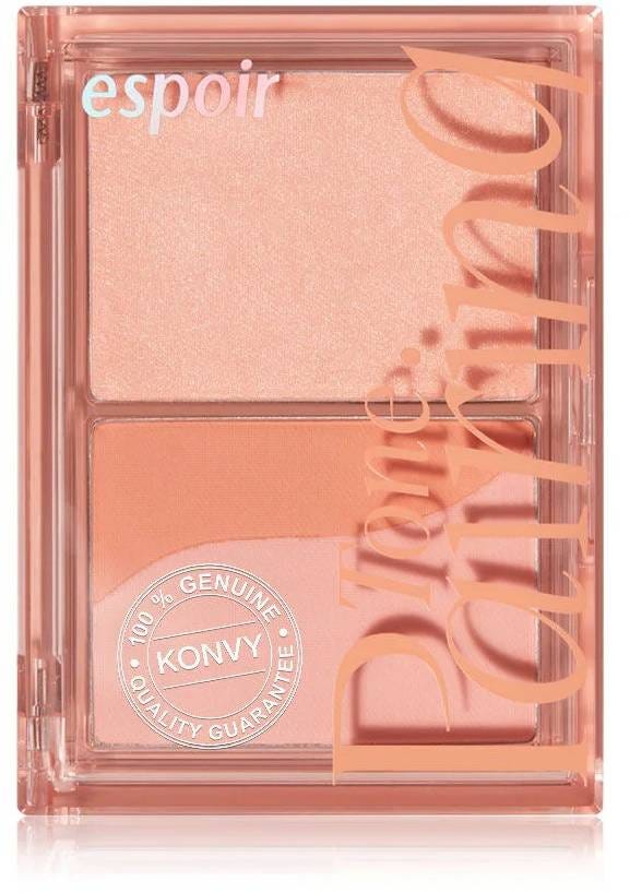 Espoir Tone Pairing Cheek Blusher Powder, Sheer Jelly and Blurring Matte, Peach Fizz #2, 9.6 g