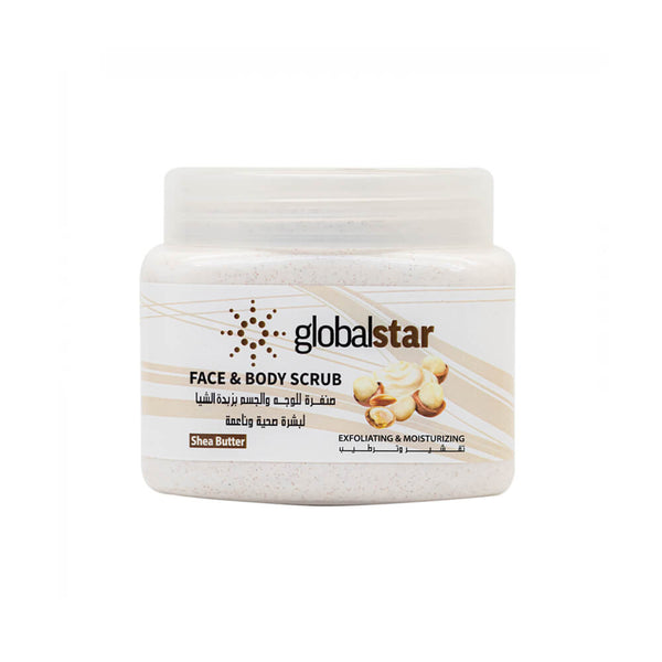 Globalstar Shea Butter Face and Body Scrub with Gold Extract, 500 ml
