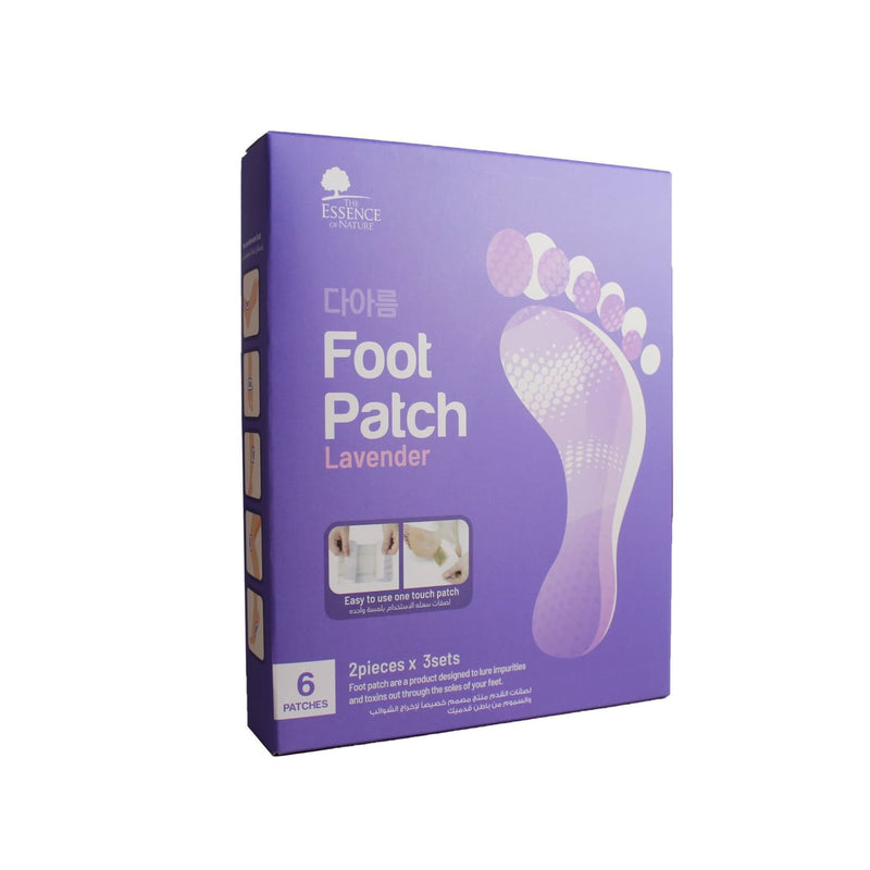 THE ESSENCE OF NAT Lavender Foot Patches, 3 Sets with 2 Pieces per Set
