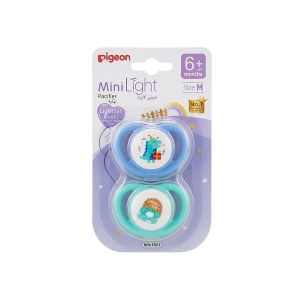 Pigeon Mini Lite Pacifier Silicone Teat Lightweight Medium +6 Months, 2 Pieces