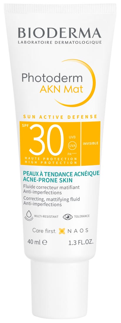 Bioderma Photoderm AKN Mat SPF 30 Mattifying Fluid UVA UVB Protection 40 ml