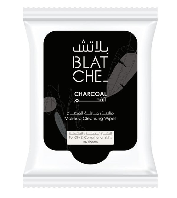 Blatche Charcoal Makeup Remover Wipes for Combination Skin, 25 Count