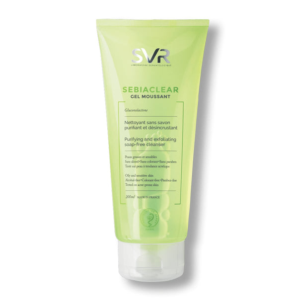SVR Sebiaclear Gel Moussant Foaming Facial Cleanser Glycolic Salicylic Acid Niacinamide