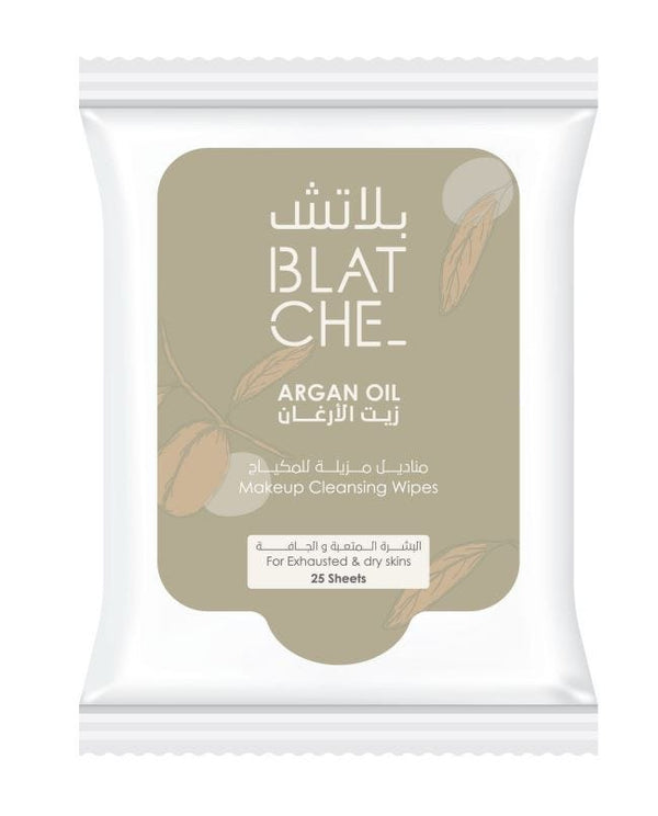 Blatche Makeup Remover Wipes Argan Oil Dry Skin 25 Count