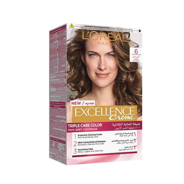 L'Oreal Paris Excellence Creme Hair Color Triple Care Cream Dark Blonde 6