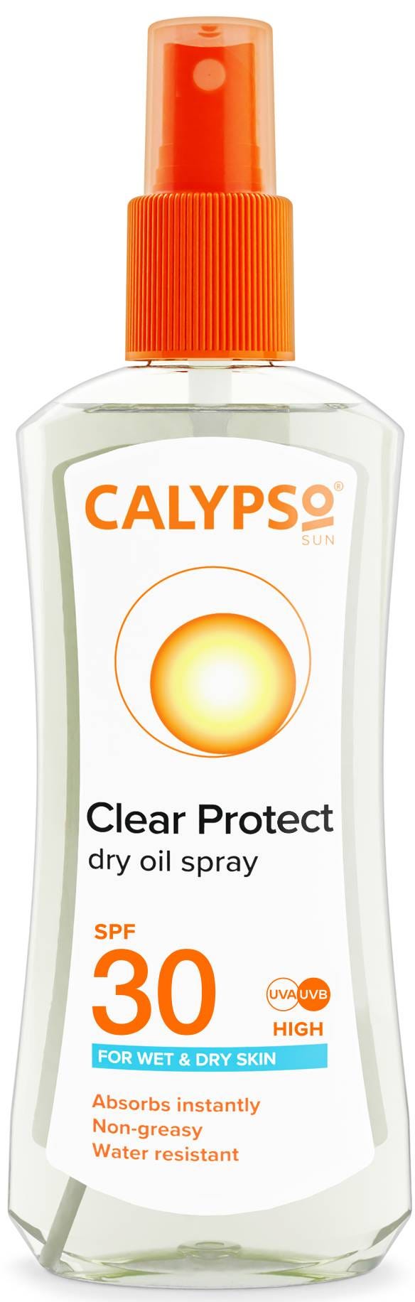 Calypso Wet & Dry Skin Oil SPF30 Spray UVA UVB Water Resistant 200 ml