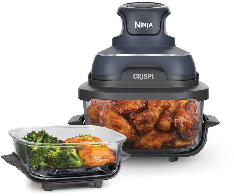Ninja Crispi Portable Air Fryer Cooking System, CleanCrisp Glass Containers, 1.4L and 3.8L, Cyber Space FN101MEGY