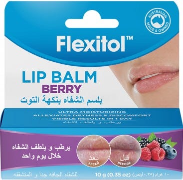 Flexitol Lip Balm Berry Concentrated Moisturizing Formula 10g