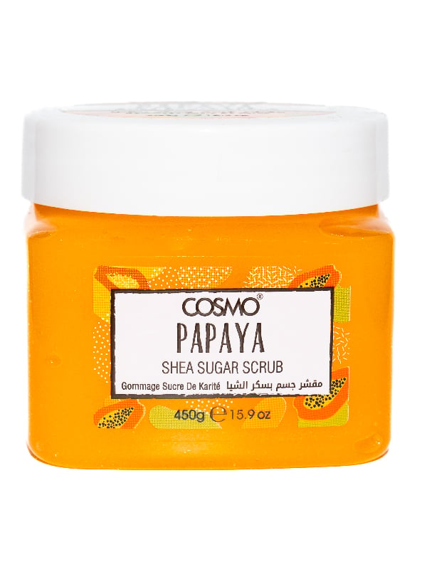 Cosmo Shea Butter & Papaya Sugar Scrub - Exfoliating Skin Scrub 450g